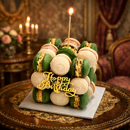 MACARON CUBE CAKE